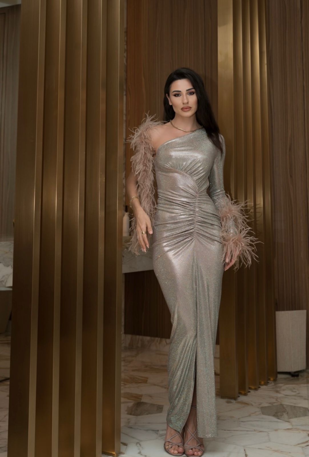 Ivory Dusk Crystal Embellished Dress